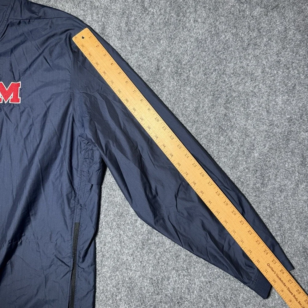 Nike Ole Miss Rebels Windbreaker Men Size XXL Navy Quarter Zip Old Logo 2XL